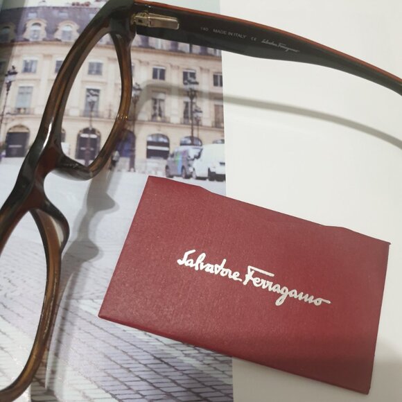 Ferragamo Brown Eyeglasses Optical Frame With Case Women Fashion Accessory Gift - Picture 4 of 6